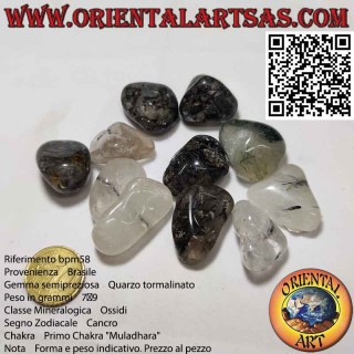 Quarzo Tormalinato burattato