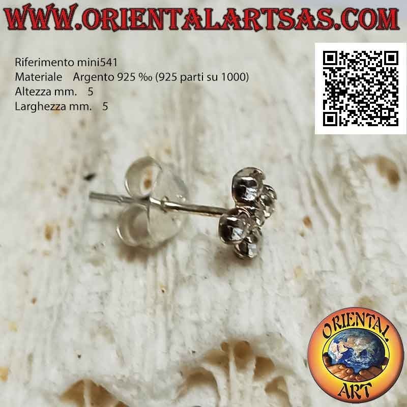 Mini pendiente de plata, la cruz griega de circonitas blancas engastado