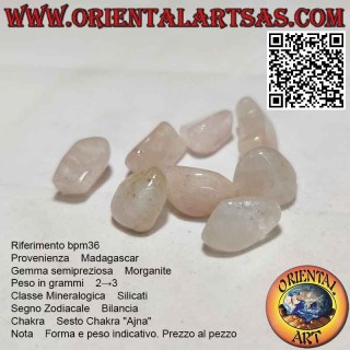Morganite burattata (pietra dell'amore)