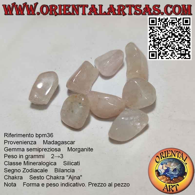 Morganite dégringolée (pierre d'amour)