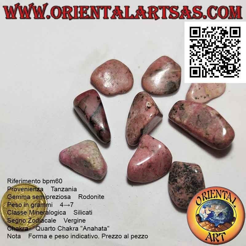 Tumbled rhodonite