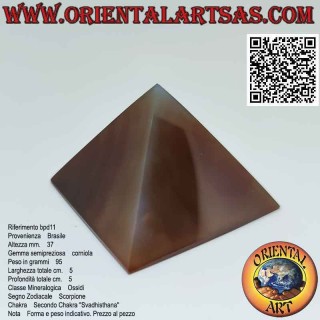 50mm x 50mm carnelian pyramid