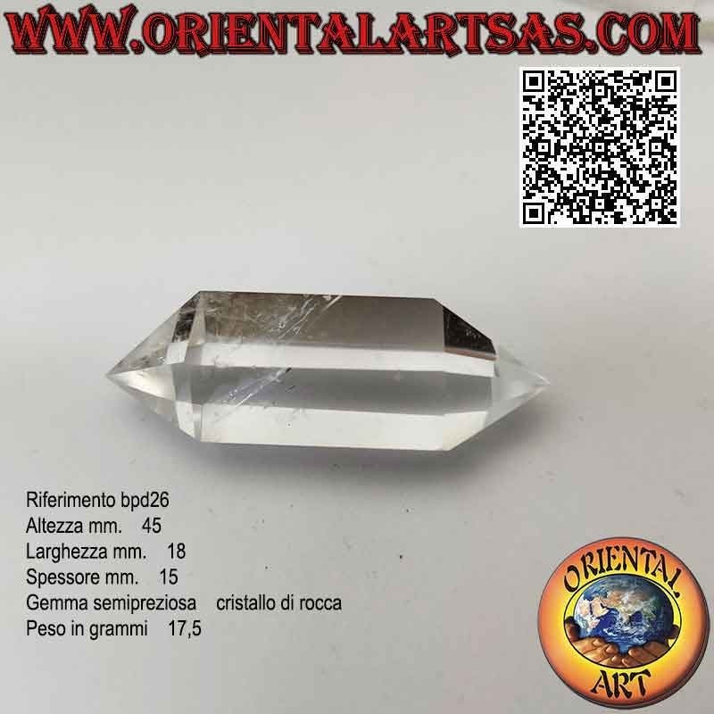 Double hexagonal prism tip of bi-terminated rock crystal (hyaline quartz) (b)