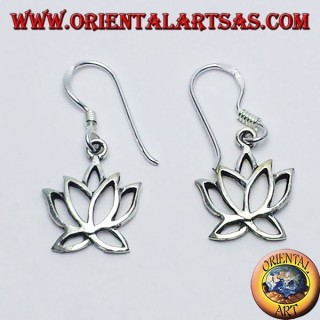 pendientes de plata, flor de loto
