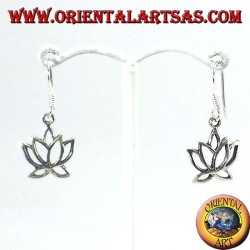 silver earrings, lotus flower