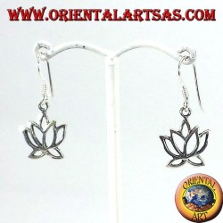 boucles d'oreilles en argent, fleur de lotus