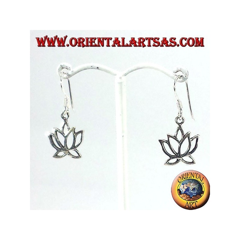 pendientes de plata, flor de loto
