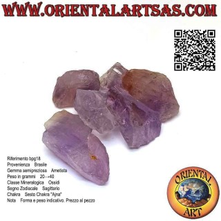 Améthyste brute (Brésil), 8 g → 15 g