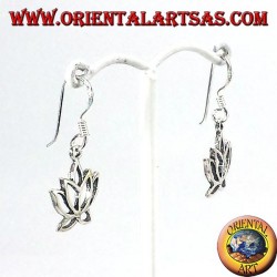silver earrings, lotus flower