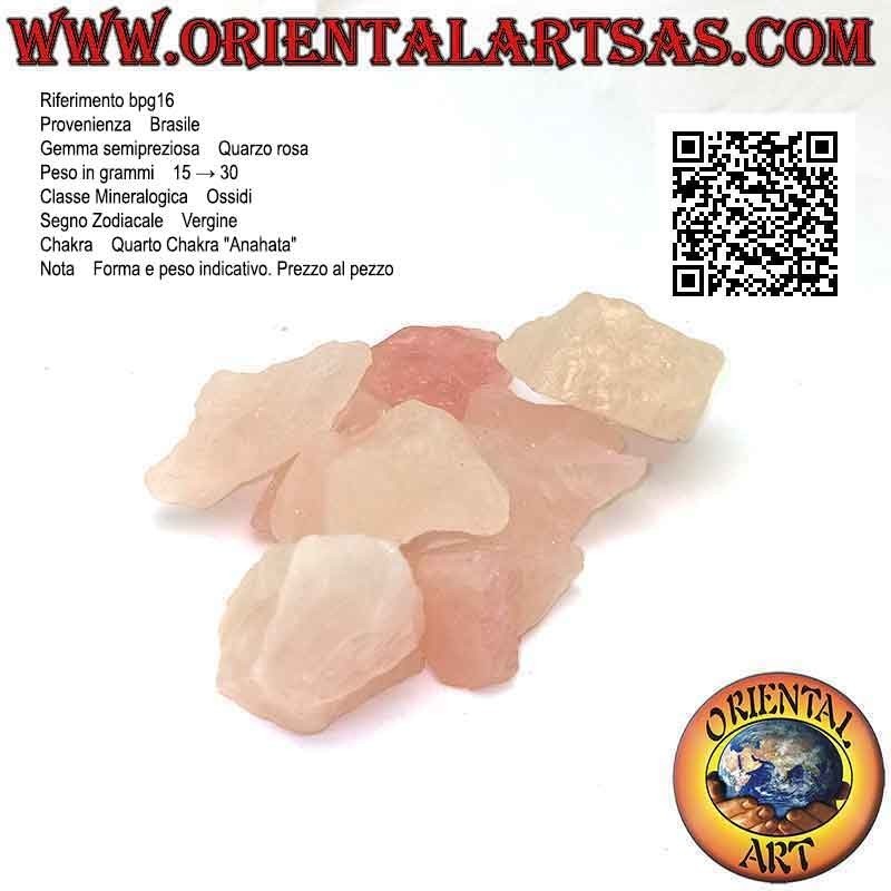 Cuarzo rosa crudo (15 g → 30 g)