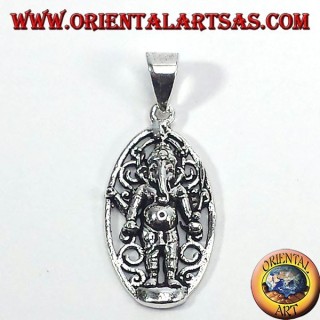 ciondolo in argento, Ganesh in piedi 