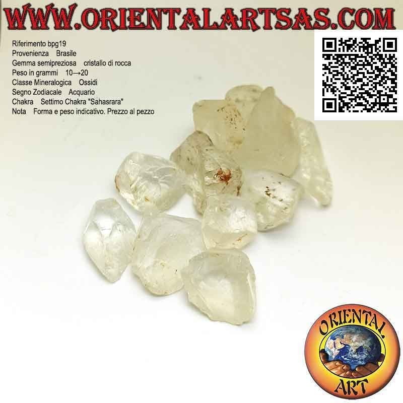 Roher Hyaliner Quarz (Bergkristall), 10 g → 20 g