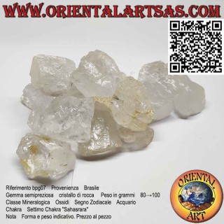Raw Hyaline Quartz (Rock Crystal), 80 g → 100 g