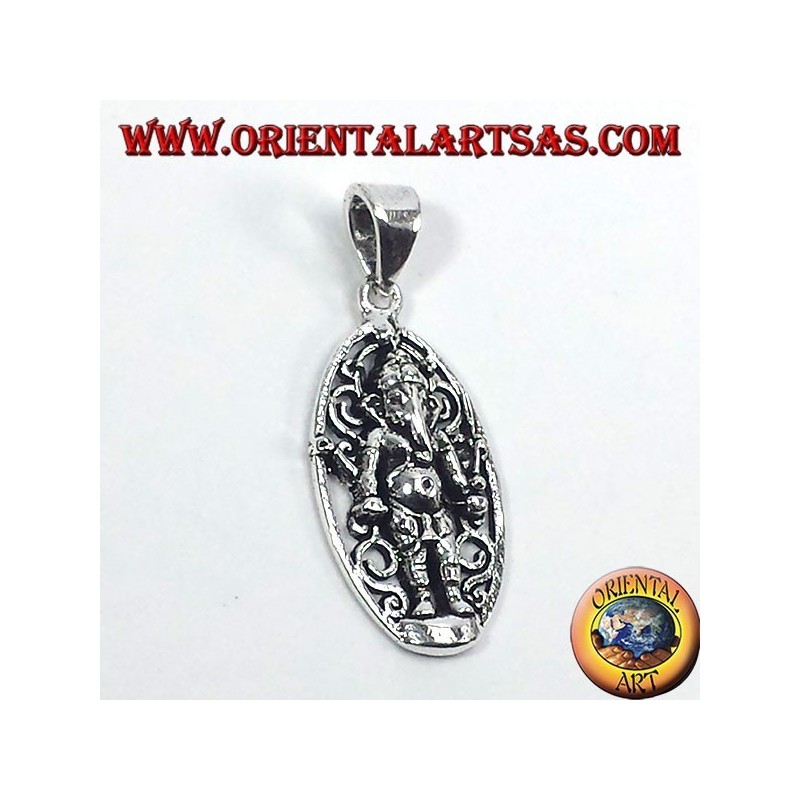 colgante de plata, de pie Ganesh