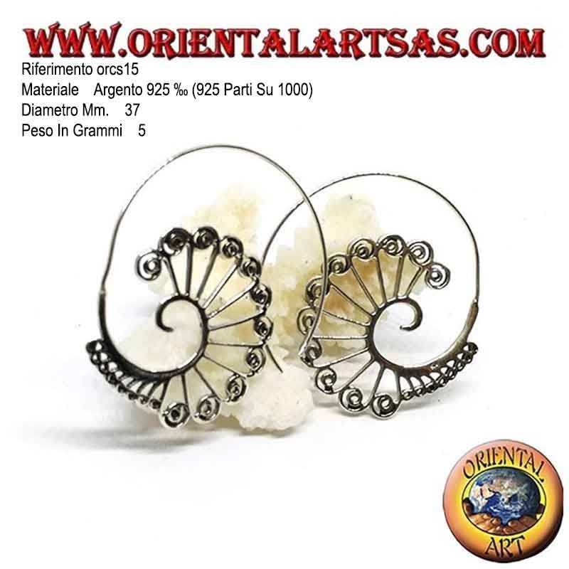 Pendientes alambre plata, hilo espiral decorado