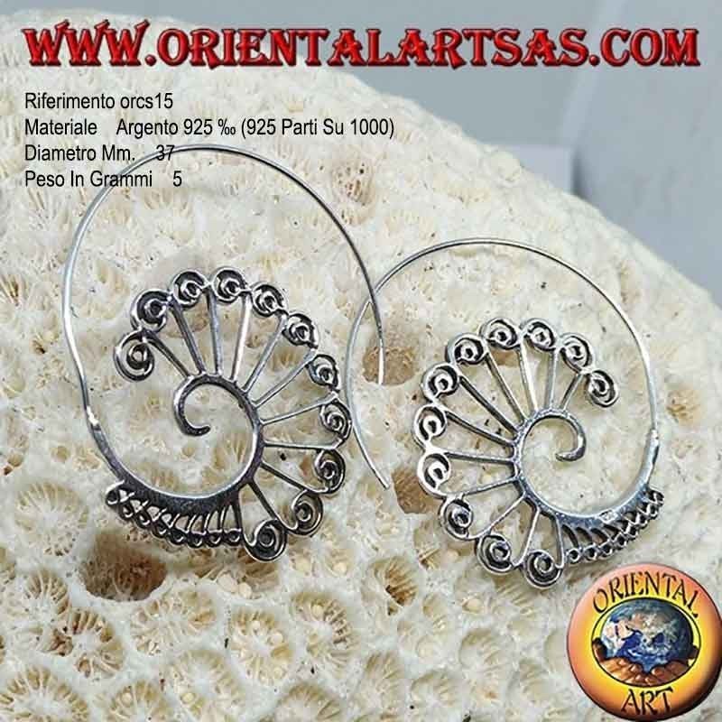 Pendientes alambre plata, hilo espiral decorado