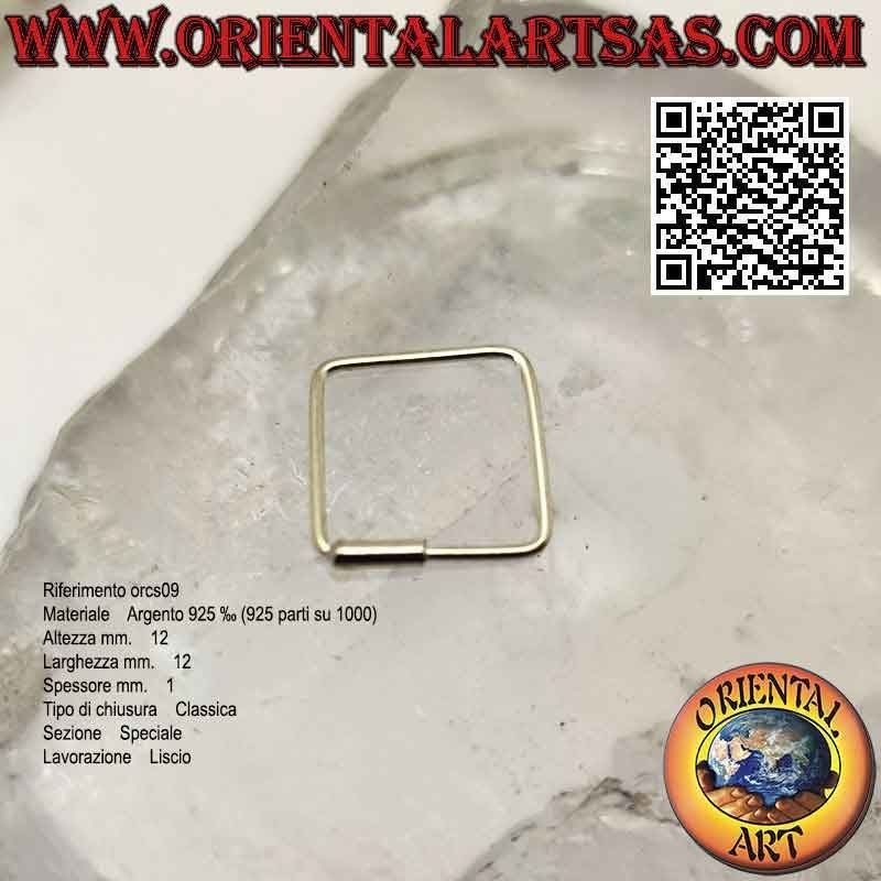 Pendientes hilo de plata, cuadrado roscable (varios tamaños)