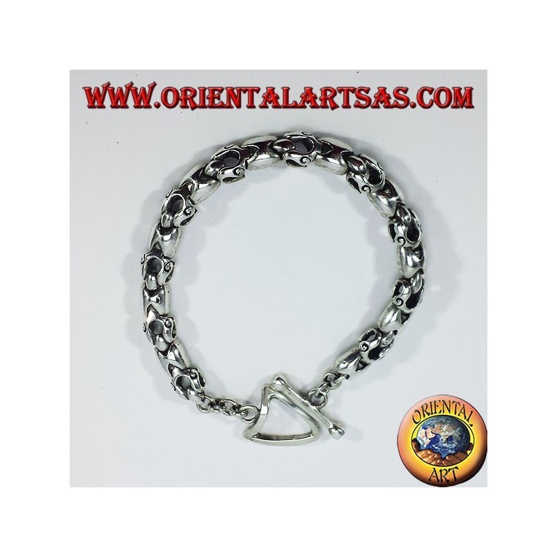 Silver bracelet articulated