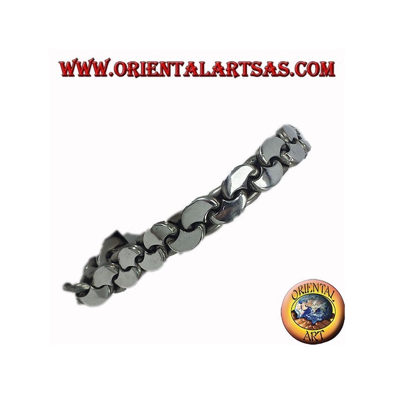 Bracciale  in argento a catena mezzaluna