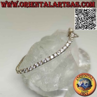 Bracelet tennis en argent 925 ‰ avec zircons blancs naturels de 3 mm
