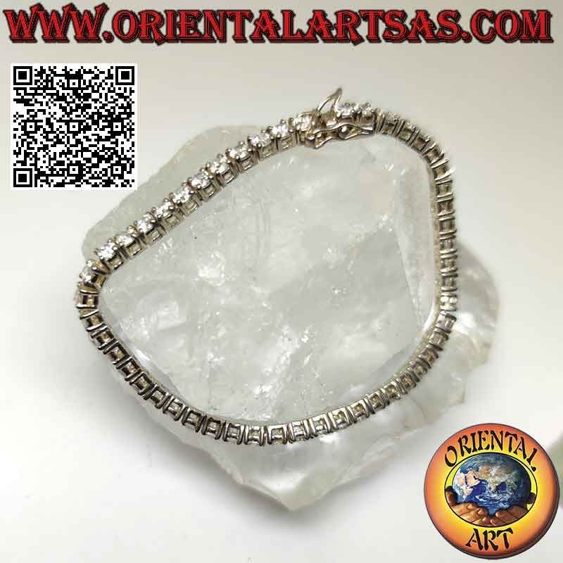 Pulsera tenis en plata 925‰ con circonitas blancas naturales de 3 mm