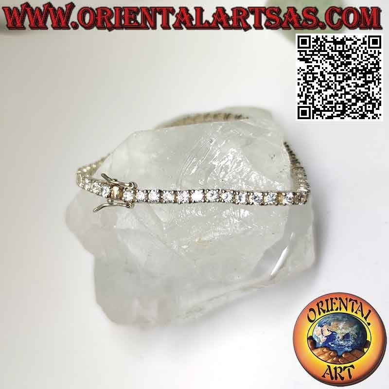 Pulsera tenis en plata 925‰ con circonitas blancas naturales de 3 mm