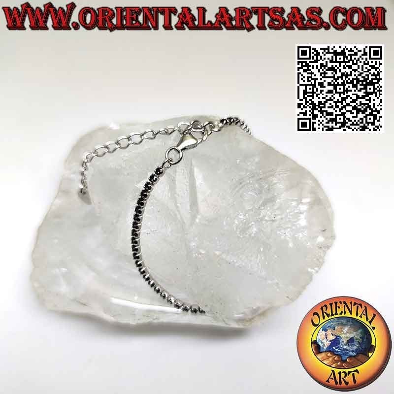 Pulsera tenis en plata 925‰ con circonitas naturales engastadas 1,8 mm (ajustable)