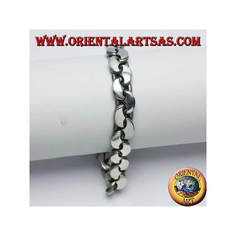 Silver bracelet crescent chain