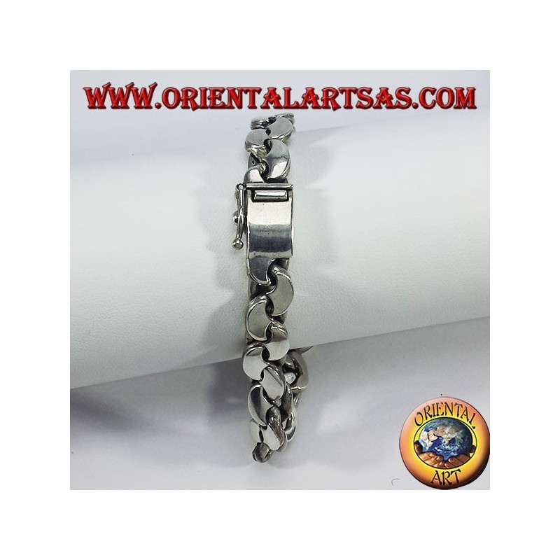 Bracciale  in argento a catena mezzaluna