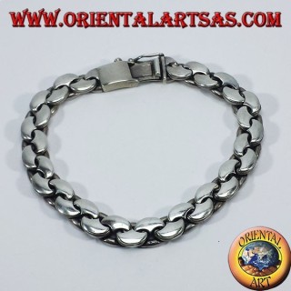 pulsera de plata, cadena de forma de media luna