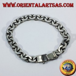 pulsera de plata, cadena de forma de media luna