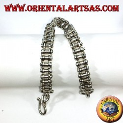 Silver bracelet, motorcycle chain