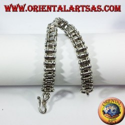 Silver bracelet, motorcycle chain