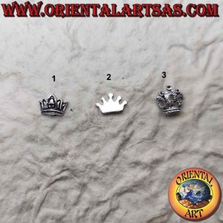 Mini orecchino in argento, la corona (decorata, liscia e traforata)