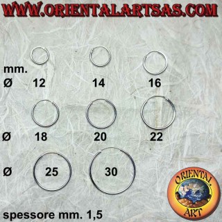 Pendientes de plata, círculos simples lisos de 1,5 mm de grosor (clásicos)