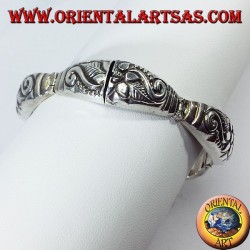 Silber-Armband halb gemeißelten Blumen Hand