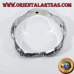 Silber-Armband halb gemeißelten Blumen Hand