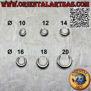 Pendientes de plata, círculos de media luna lisos simples de 10 mm a 20 mm (clásicos)