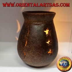 Burning terracotta essences perforated stars and moons