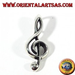 treble clef pendant silver