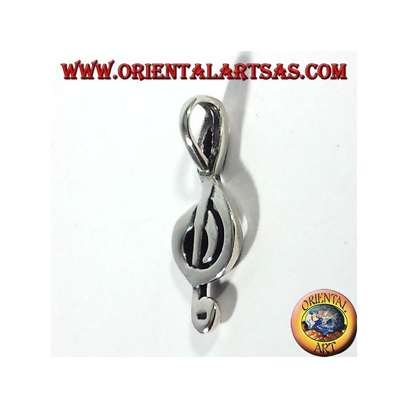 colgante de plata clave de sol