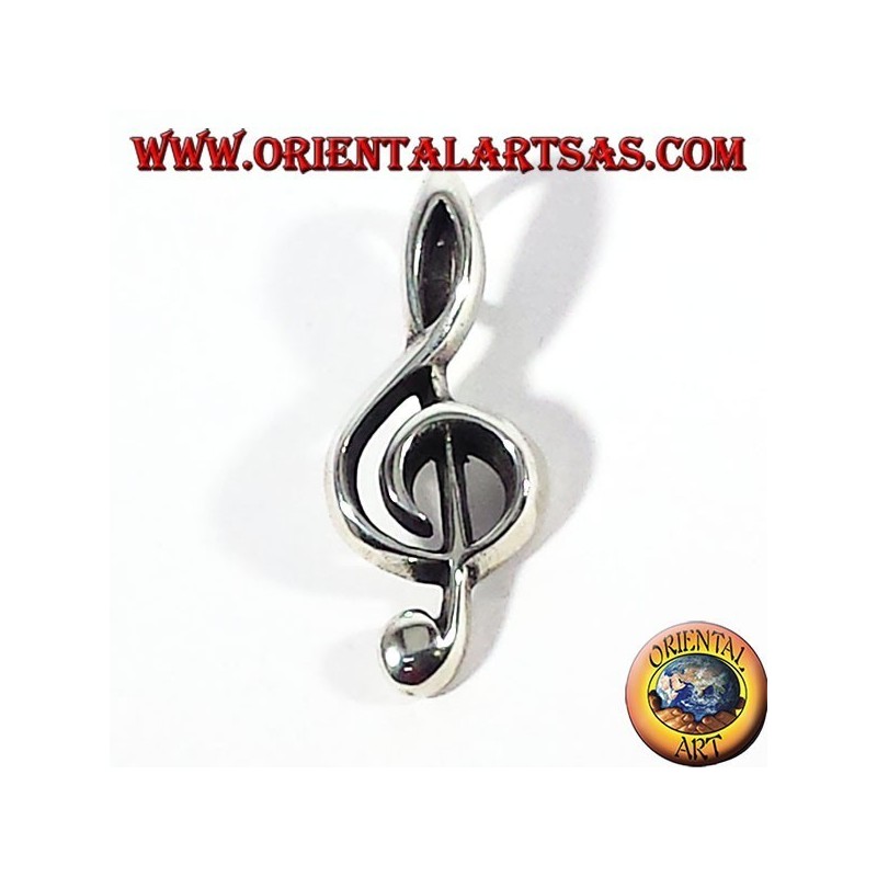 treble clef pendant silver
