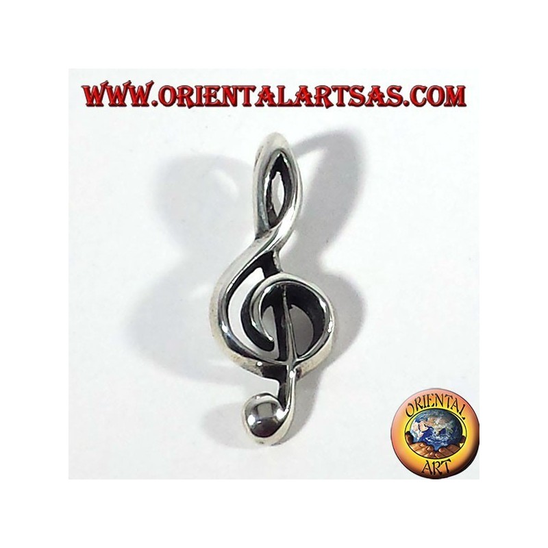 ciondolo in argento chiave di violino