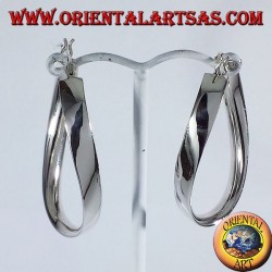 Ohrringe aus Silber, oval Wellband