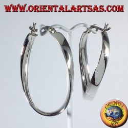 pendientes de plata, correa acanalada ovalada