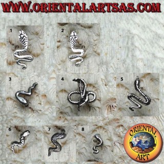 Mini silver earring, the various snakes (cobra, python, boa, viper, etc ...)