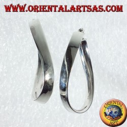 Ohrringe aus Silber, oval Wellband