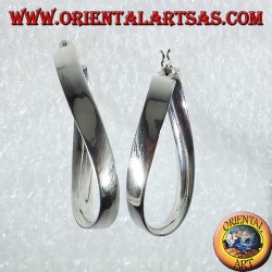 Ohrringe aus Silber, oval Wellband