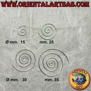 Silver wire earrings, threadable spiral (various sizes)