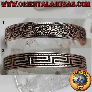 Pulsera de salud de cobre puro con decoración.